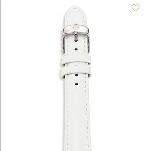 Michele White Leather Watch Straps